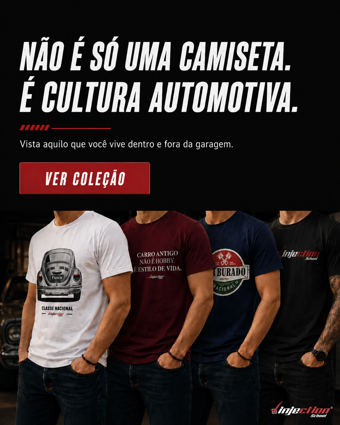 InjectionSchool Wear — Não é só uma camiseta. É cultura automotiva.